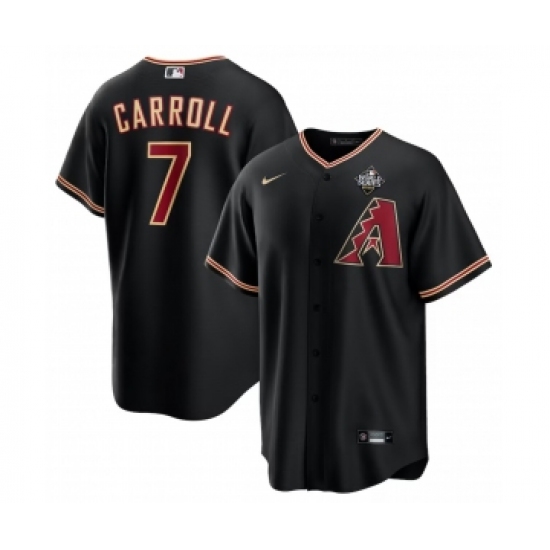 Men's Arizona Diamondbacks #7 Corbin Carroll Black 2023 World Series Cool Base Stitched Baseball Jersey - Ujersey