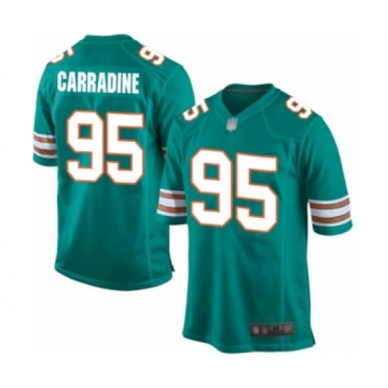 Men's Miami Dolphins #95 Tank Carradine Game Aqua Green Alternate Football Jersey - Ujersey