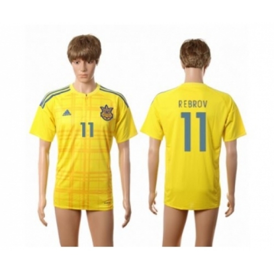 Ukraine #11 Rebrov Home Soccer Country Jersey