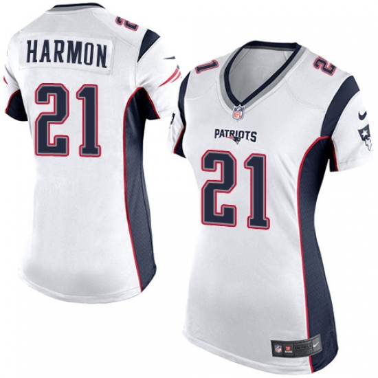 Women's Nike New England Patriots #21 Duron Harmon Game White NFL Jersey - Ujersey