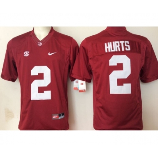Alabama Crimson Tide 2 Jalen Hurts Red College Football Jersey - Ujersey