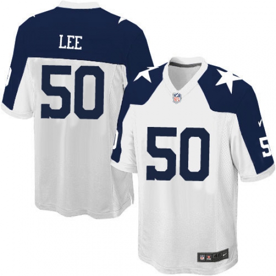 Men's Nike Dallas Cowboys #50 Sean Lee Game White Throwback Alternate NFL Jersey - Ujersey