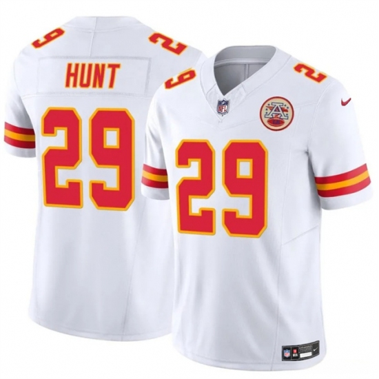 Men’s Kansas City Chiefs #29 Kareem Hunt White 2024 F.U.S.E Vapor Untouchable Limited Stitched Football Jersey - Ujersey
