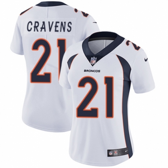 Women's Nike Denver Broncos #21 Su'a Cravens White Vapor Untouchable Limited Player NFL Jersey - Ujersey