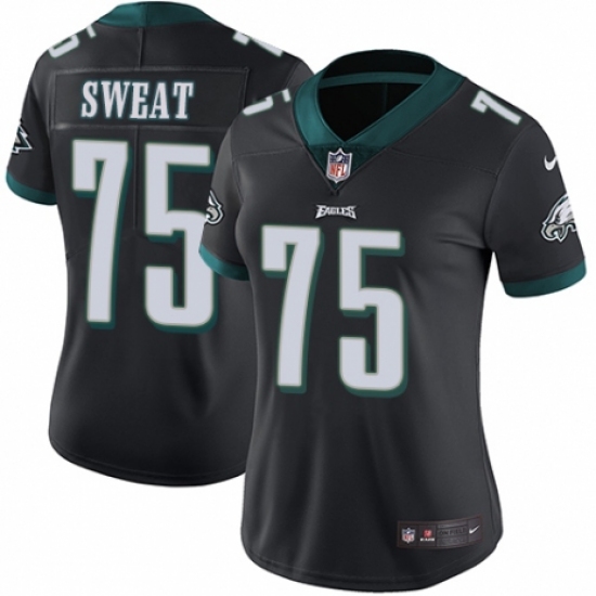 Women's Nike Philadelphia Eagles #75 Josh Sweat Black Alternate Vapor Untouchable Limited Player NFL Jersey - Ujersey