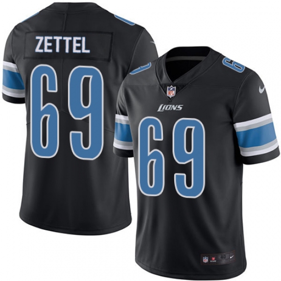 Men's Nike Detroit Lions #69 Anthony Zettel Elite Black Rush Vapor Untouchable NFL Jersey - Ujersey