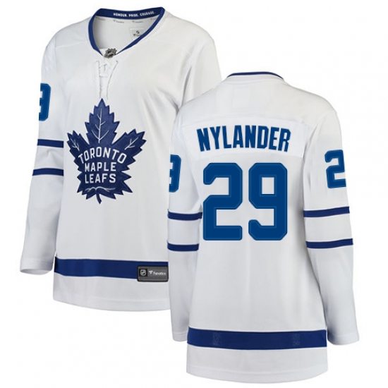 Women's Toronto Maple Leafs #29 William Nylander Authentic White Away Fanatics Branded Breakaway NHL Jersey - Ujersey