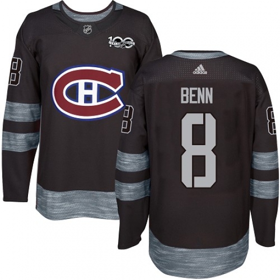 Men's Adidas Montreal Canadiens #8 Jordie Benn Premier Black 1917-2017 100th Anniversary NHL Jersey - Ujersey
