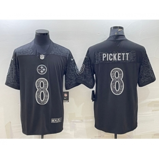 Men's Pittsburgh Steelers #8 Kenny Pickett Black Reflective Limited Stitched Football Jersey - Ujersey