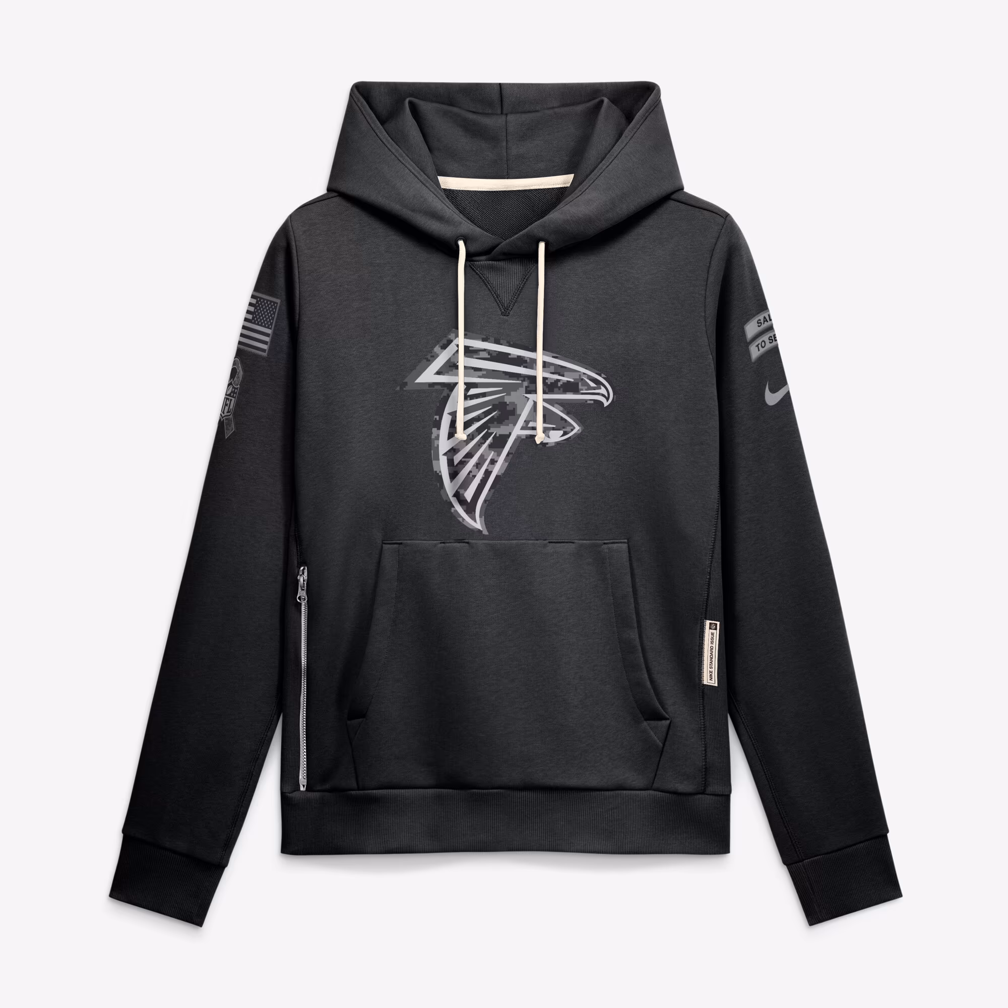 Women's Atlanta Falcons  Nike Black 2026 Salute to Service Sideline Dri-FIT Pullover Hoodie
