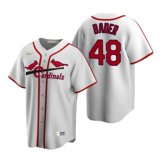 Men's Nike St. Louis Cardinals #48 Harrison Bader White Cooperstown Collection Home Stitched Baseball Jersey - Ujersey