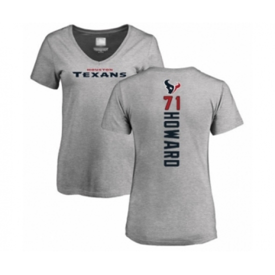 Football Women's Houston Texans #71 Tytus Howard Ash Backer T-Shirt - Ujersey