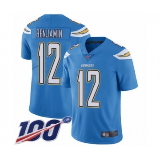 Men's Los Angeles Chargers #12 Travis Benjamin Electric Blue Alternate Vapor Untouchable Limited Player 100th Season Football Jersey - Ujersey