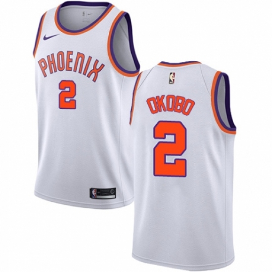 Women's Nike Phoenix Suns #2 Elie Okobo Authentic White NBA Jersey - Association Edition - Ujersey