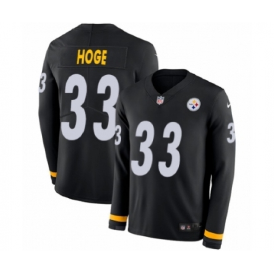Men's Nike Pittsburgh Steelers #33 Merril Hoge Limited Black Therma Long Sleeve NFL Jersey - Ujersey