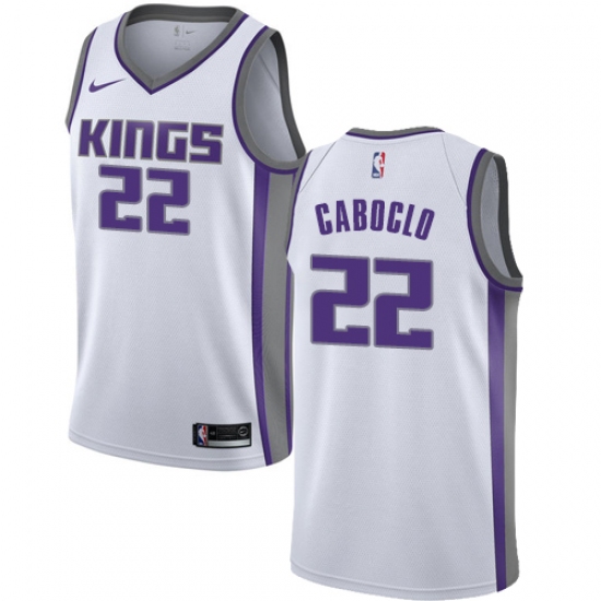 Youth Nike Sacramento Kings #22 Bruno Caboclo Authentic White NBA Jersey - Association Edition - Ujersey