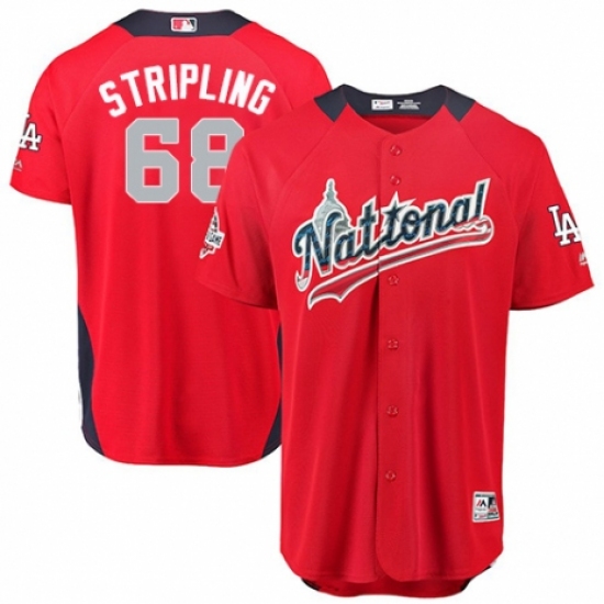 Men's Majestic Los Angeles Dodgers #68 Ross Stripling Game Red National League 2018 MLB All-Star MLB Jersey - Ujersey