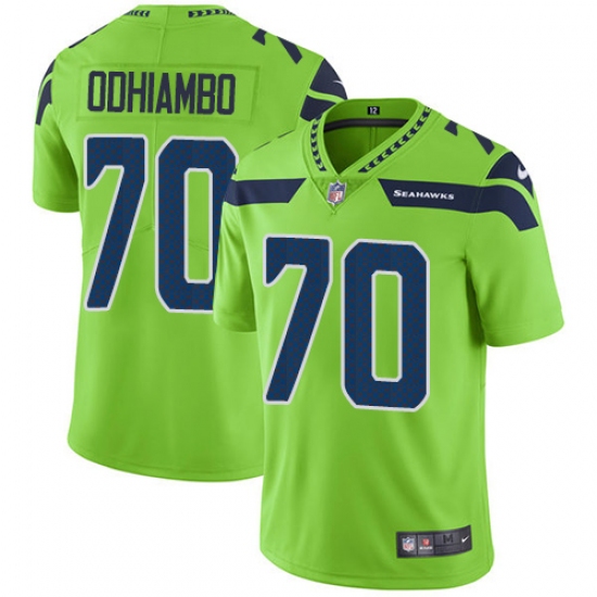 Youth Nike Seattle Seahawks #70 Rees Odhiambo Elite Green Rush Vapor Untouchable NFL Jersey - Ujersey