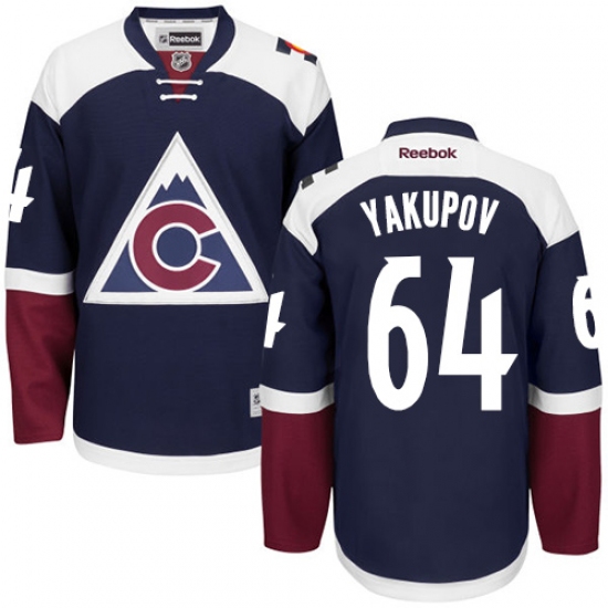Men's Reebok Colorado Avalanche #64 Nail Yakupov Premier Blue Third NHL Jersey - Ujersey