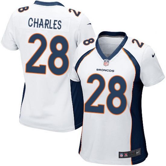 Women's Nike Denver Broncos #28 Jamaal Charles Game White NFL Jersey - Ujersey