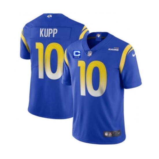Men's Los Angeles Rams #10 Cooper Kupp 2022 Royal With 3-Star C Patch Vapor Limited Stitched Jersey - Ujersey