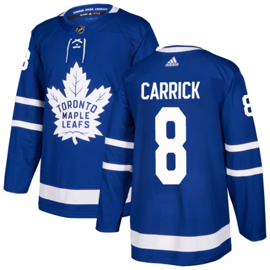 Men's Adidas Toronto Maple Leafs #8 Connor Carrick Authentic Royal Blue Home NHL Jersey - Ujersey