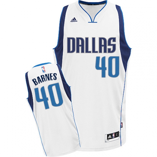 Men's Adidas Dallas Mavericks #40 Harrison Barnes Swingman White Home NBA Jersey - Ujersey