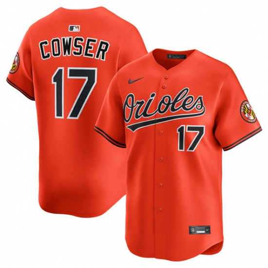 Men's Baltimore Orioles #17 Colton Cowser Orange 2025 2nd Alternate Limited Stitched Baseball Jersey - Ujersey