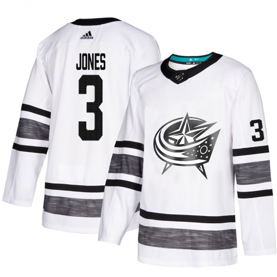 Men's Adidas Columbus Blue Jackets #3 Seth Jones White 2019 All-Star Game Parley Authentic Stitched NHL Jersey - Ujersey