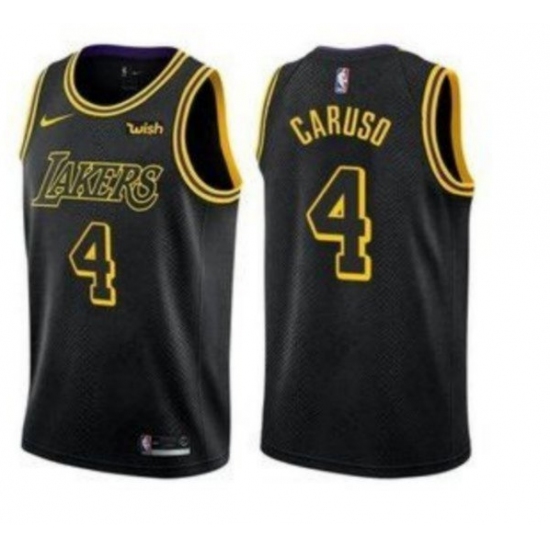 Men's Nike Los Angeles Lakers #4 Alex Caruso Swingman Black NBA Jersey - City Edition - Ujersey