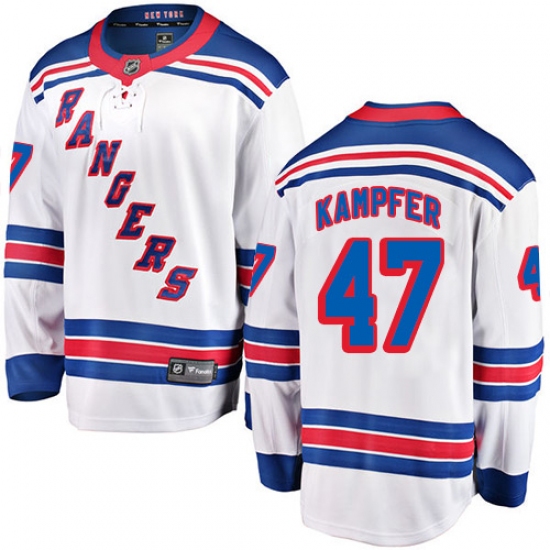 Men's New York Rangers #47 Steven Kampfer Fanatics Branded White Away Breakaway NHL Jersey - Ujersey