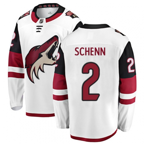 Men's Arizona Coyotes #2 Luke Schenn Fanatics Branded White Away Breakaway NHL Jersey - Ujersey