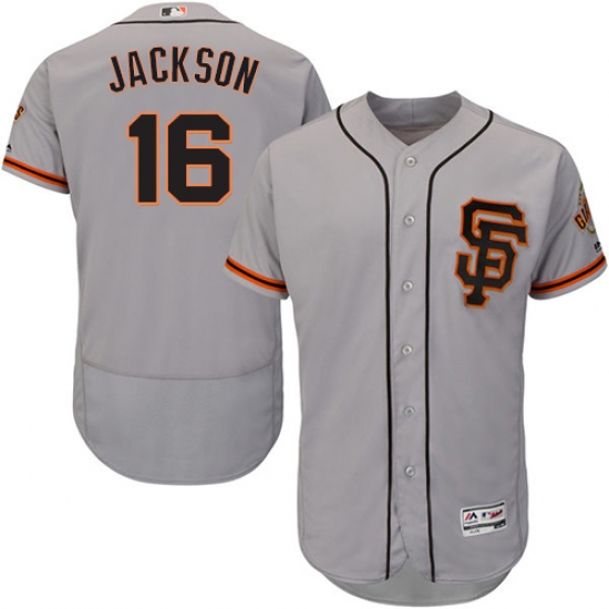Men's Majestic San Francisco Giants #16 Austin Jackson Grey Alternate Flex Base Authentic Collection MLB Jersey - Ujersey