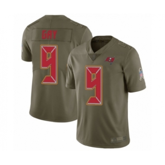 Men's Tampa Bay Buccaneers #9 Matt Gay Limited Olive 2017 Salute to Service Football Jersey - Ujersey