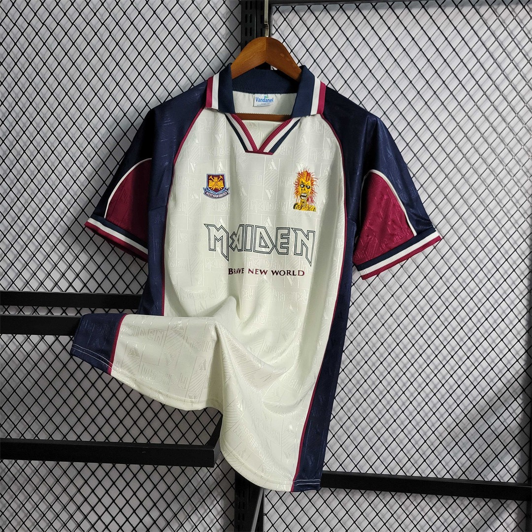 West Ham United Retro Football Jersey Iron Maiden Away Joint Board Shirt 1999/01 - U-jersey