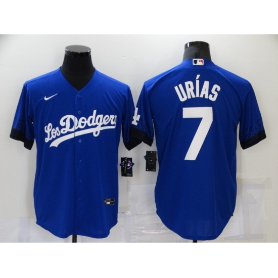 Men's Los Angeles Dodgers #7 Julio Urias Blue Game City Player Jersey - Ujersey