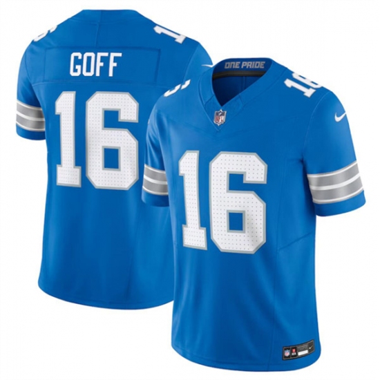 Men's Detroit Lions #16 Jared Goff Blue 2024 F.U.S.E. Vapor Limited Stitched Jersey - Ujersey