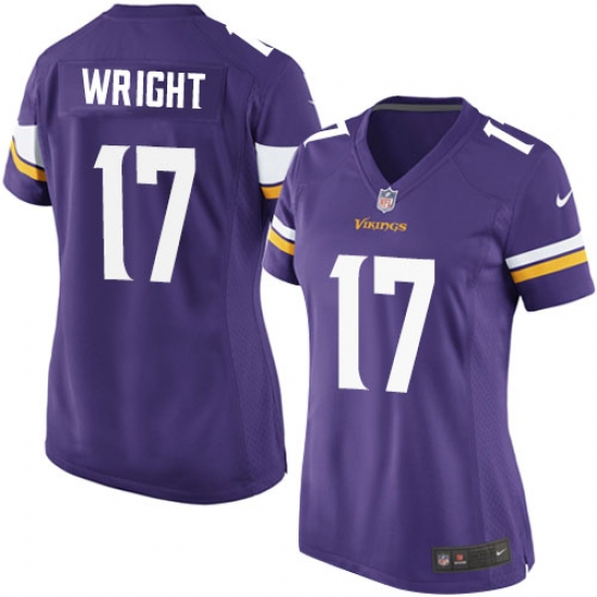 Women's Nike Minnesota Vikings #17 Jarius Wright Game Purple Team Color NFL Jersey - Ujersey