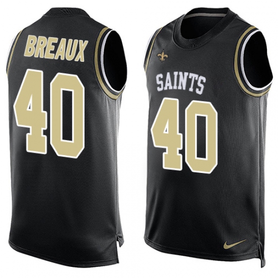 Men's Nike New Orleans Saints #40 Delvin Breaux Limited Black Player Name & Number Tank Top NFL Jersey - Ujersey