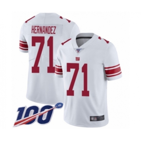 Men's New York Giants #71 Will Hernandez White Vapor Untouchable Limited Player 100th Season Football Jersey - Ujersey