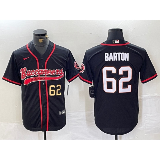 Men's Tampa Bay Buccaneers #62 Graham Barton Black Cool Base Stitched Baseball Jerseys - Ujersey
