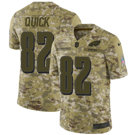 Youth Nike Philadelphia Eagles #82 Mike Quick Limited Camo 2018 Salute to Service NFL Jersey - Ujersey