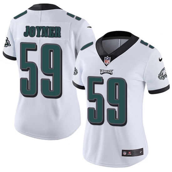 Women's Nike Philadelphia Eagles #59 Seth Joyner White Vapor Untouchable Limited Player NFL Jersey - Ujersey