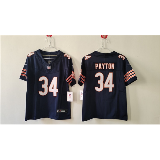 Women's Chicago Bears #34 Walter Payton Navy 2024 Draft F.U.S.E. Vapor Football Stitched Jersey - Ujersey