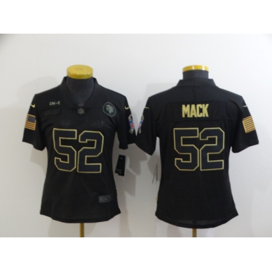 Women's Chicago Bears #52 Khalil Mack Black Nike 2020 Salute To Service Limited Jersey - Ujersey