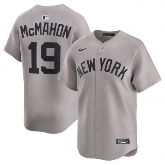 Men's New York Yankees #19 Ryan McMahon Grey 2025 Limited Stitched Baseball Jersey - Ujersey