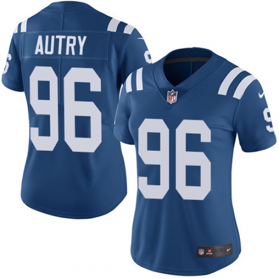 Women's Nike Indianapolis Colts #96 Denico Autry Royal Blue Team Color Vapor Untouchable Limited Player NFL Jersey - Ujersey