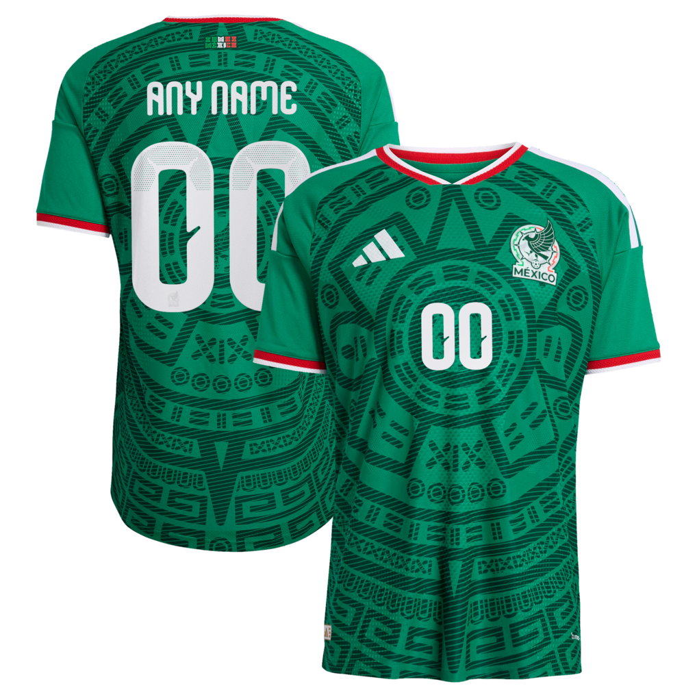 Men's Mexico National Team adidas Green 2026 Home Authentic Custom Jersey - Ujersey