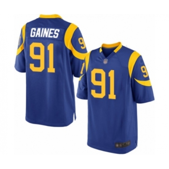Men's Los Angeles Rams #91 Greg Gaines Game Royal Blue Alternate Football Jersey - Ujersey