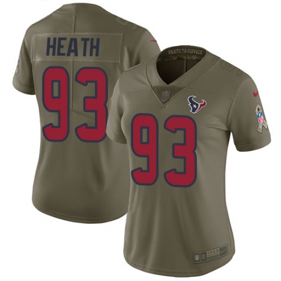 Women's Nike Houston Texans #93 Joel Heath Limited Olive 2017 Salute to Service NFL Jersey - Ujersey